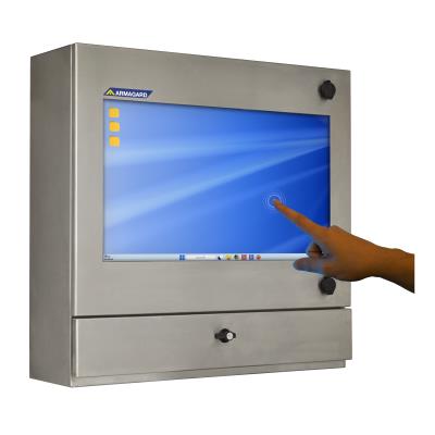 Stainless-steel IP65 touch screen enclosure for food processing and clean industries